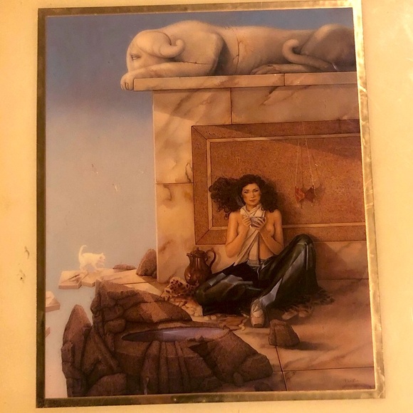 MICHAEL PARKES ARTIST COLLECTABLE WALL TILE.EXCELLENT CONDITION.COLLECTABLE.RARE - Picture 3 of 5